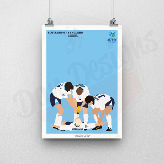 Paul Gascgoine Euro 96 Print