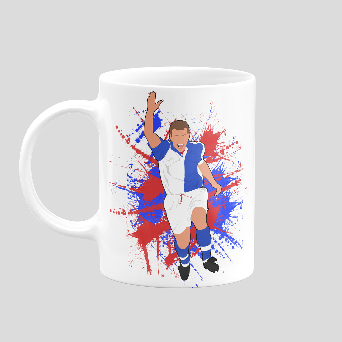 Alan Shearer Blackburn Rovers mug – original football artwork
