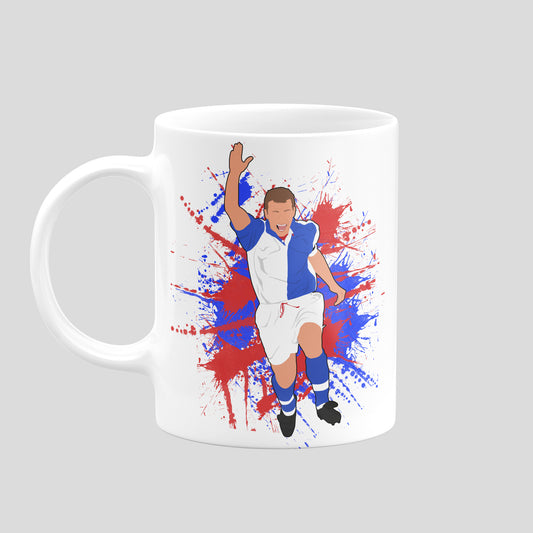Alan Shearer Blackburn Rovers mug – original football artwork