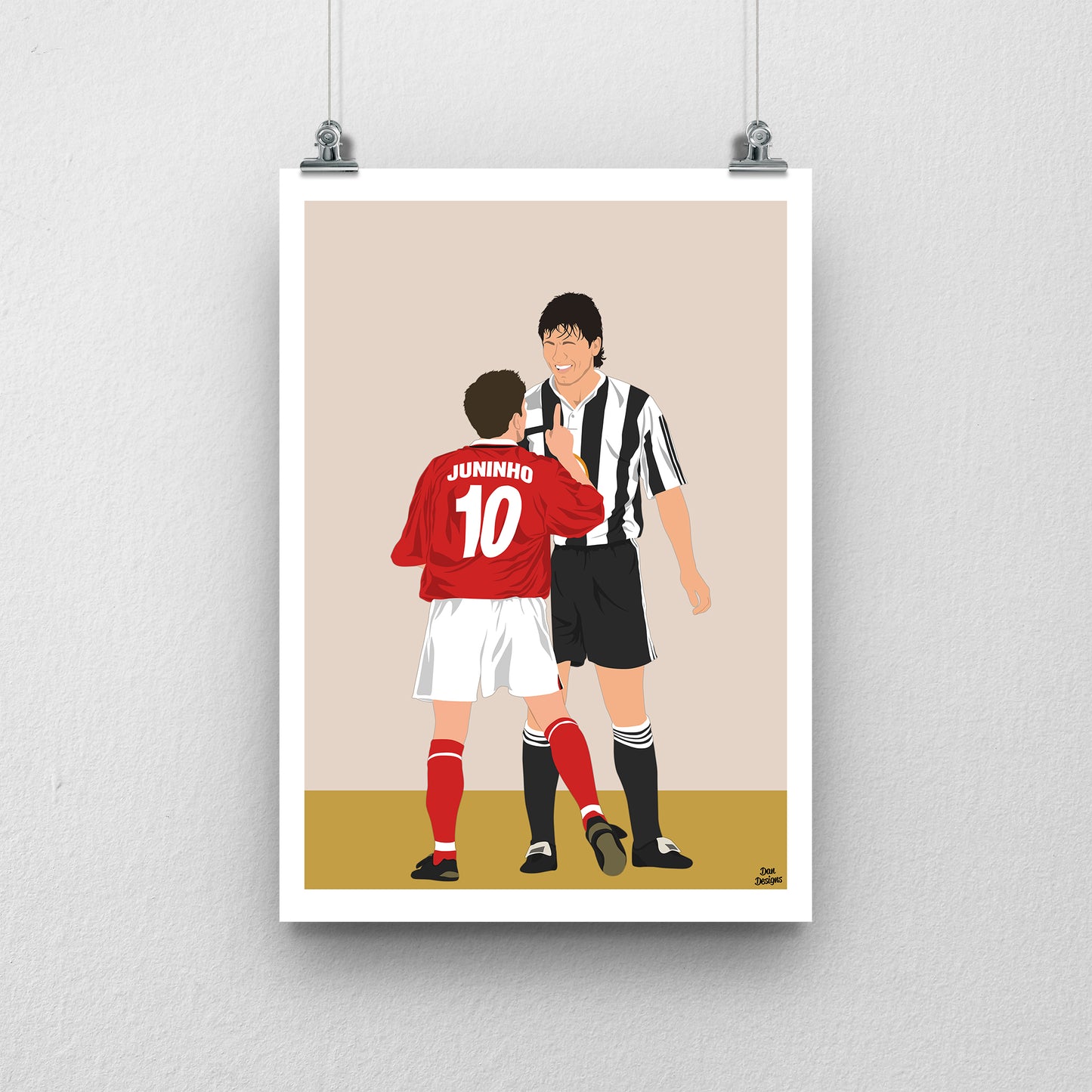 Philippe Albert & Juninho Print – Newcastle vs Middlesbrough