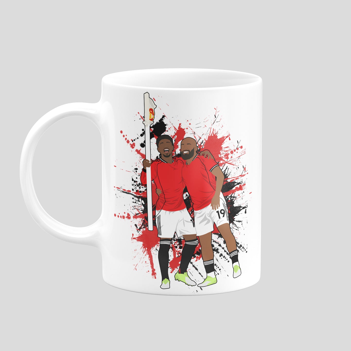 Amad Diallo & Bryan Mbeumo Mug – Corner Flag Celebration Football Design