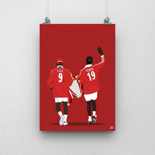 Andy Cole and Dwight Yorke Print