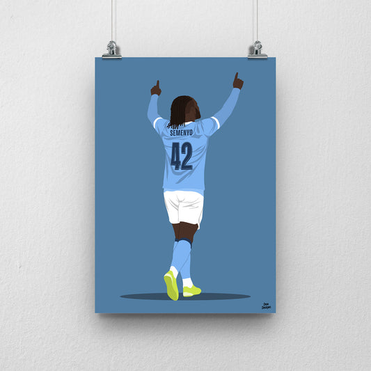 Antoine Semenyo Manchester City Print – Goal Celebration Football Artwork
