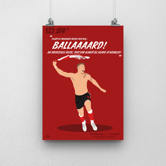 Dan Ballard Sunderland AFC Poster - Play Off Goal Print
