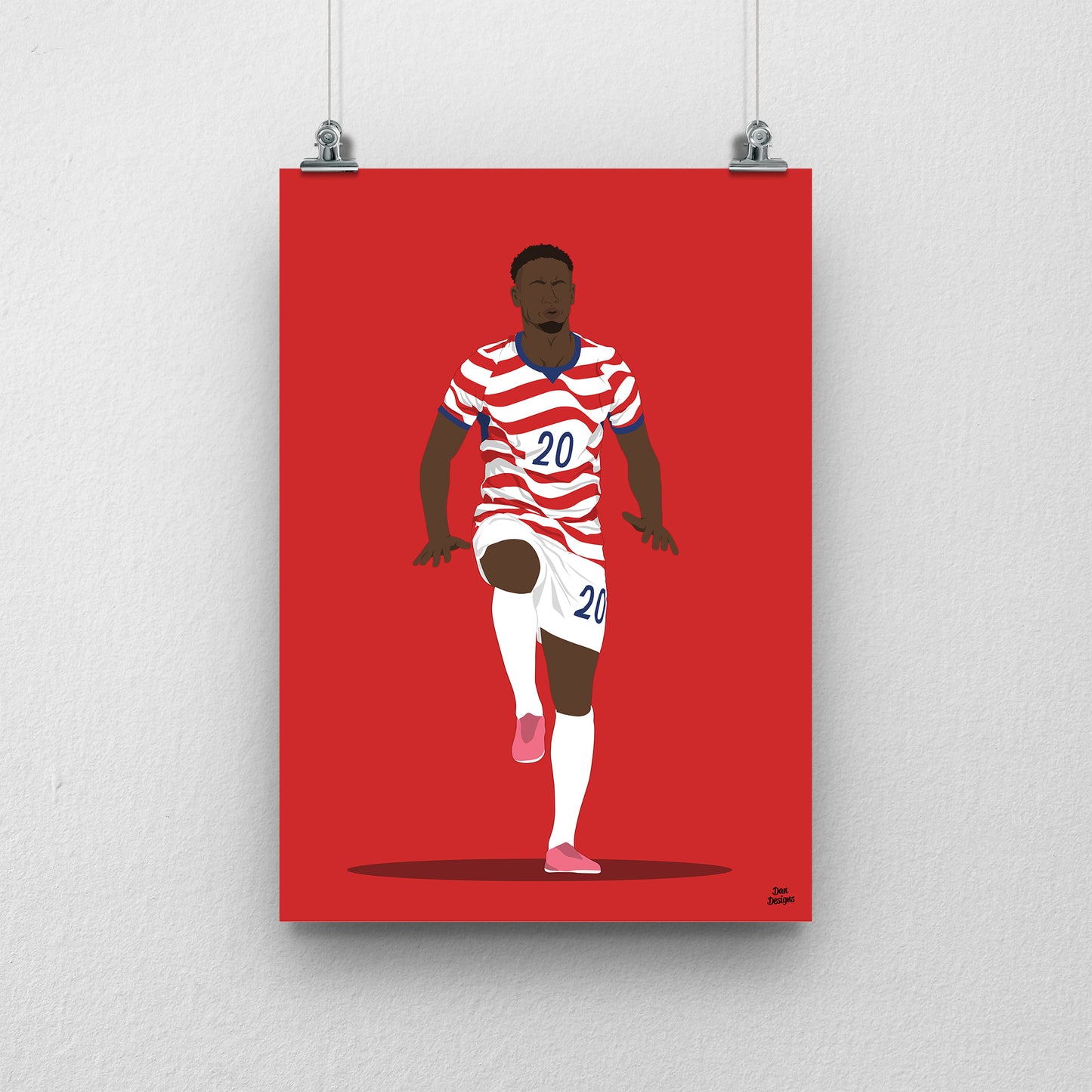 Folarin Balogun Print – USA World Cup 2026 Goal Celebration Artwork