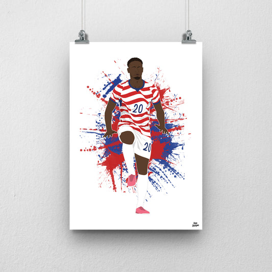Folarin Balogun Print – USA World Cup 2026 Goal Celebration Artwork