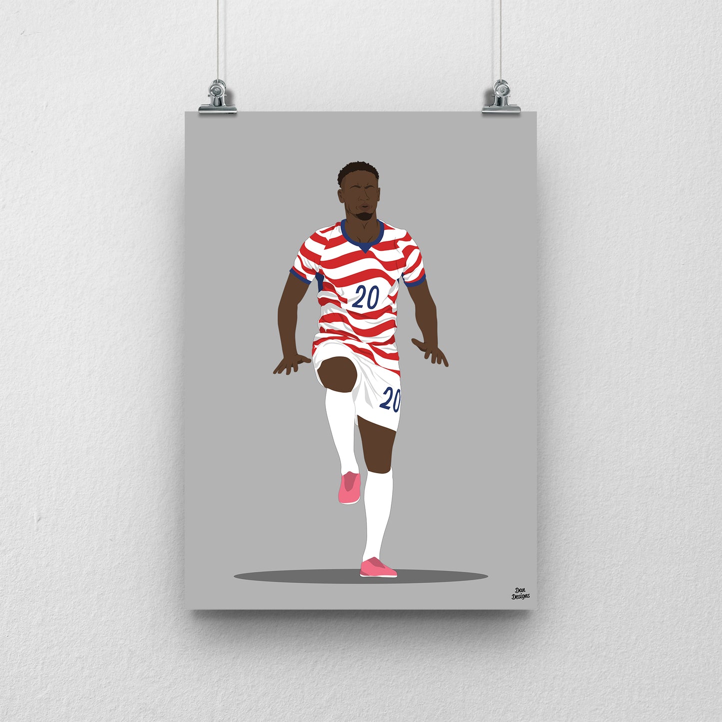 Folarin Balogun Print – USA World Cup 2026 Goal Celebration Artwork