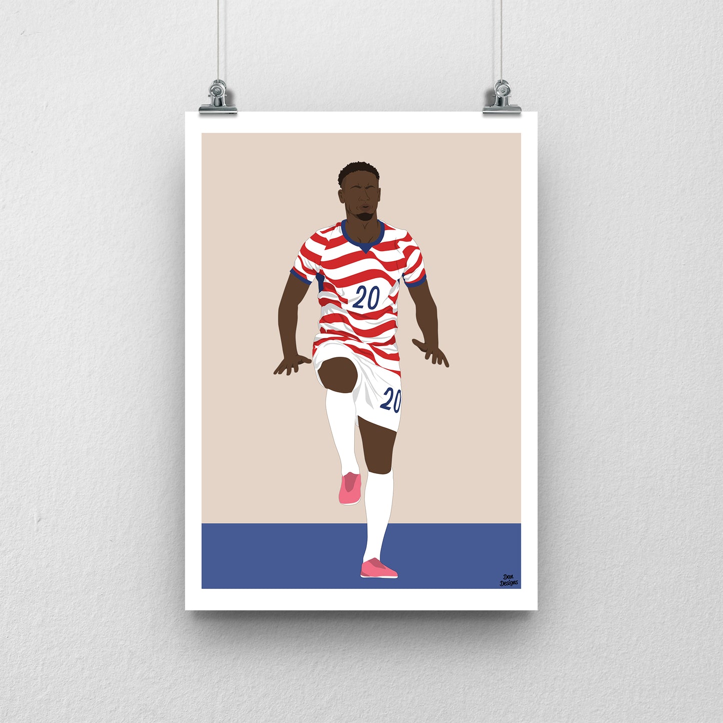 Folarin Balogun Print – USA World Cup 2026 Goal Celebration Artwork