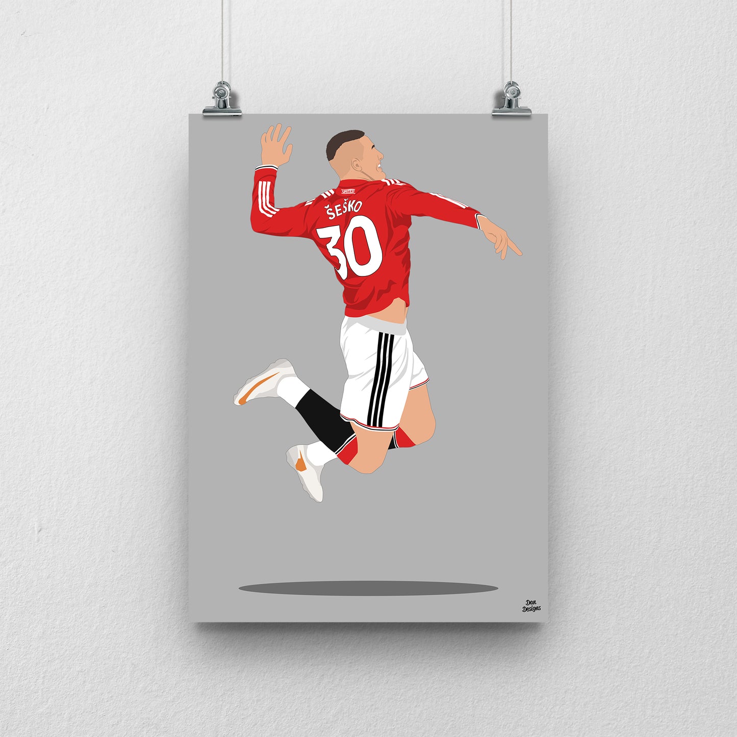 Benjamin Sesko Manchester United Print – Football Artwork