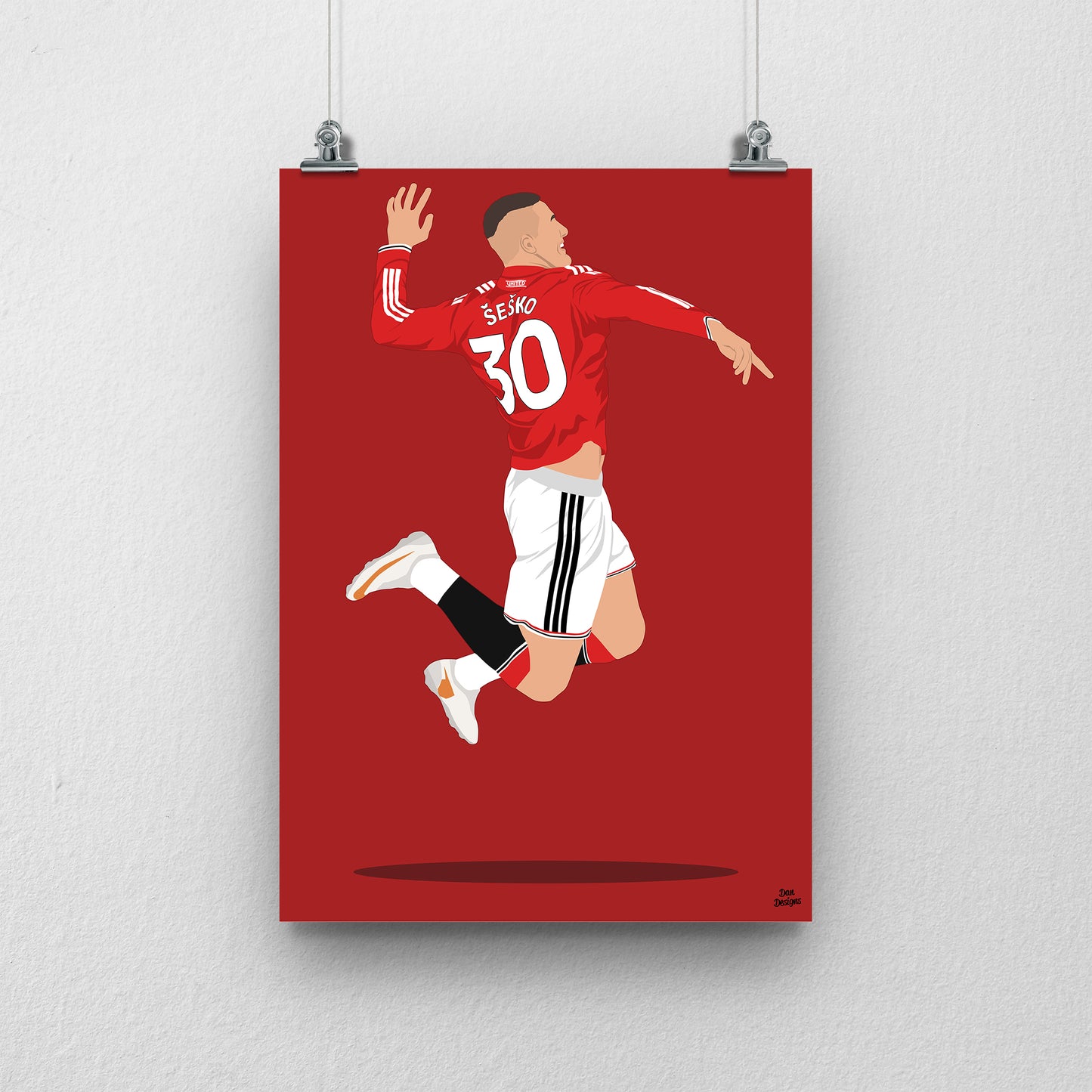 Benjamin Sesko Manchester United Print – Football Artwork