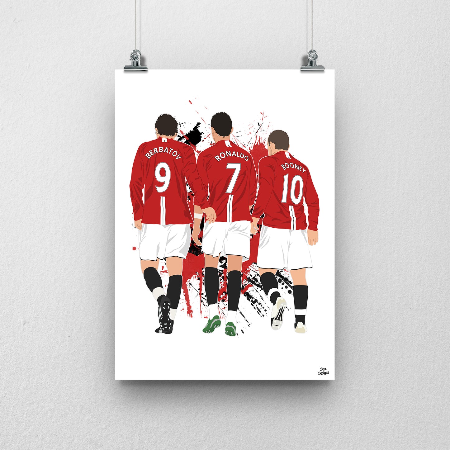 Berbatov, Ronaldo & Rooney Manchester United Print – Legendary Strike Partnership