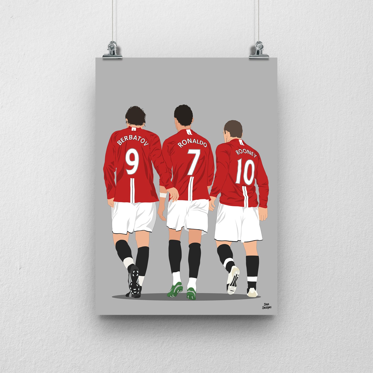 Berbatov, Ronaldo & Rooney Manchester United Print – Legendary Strike Partnership