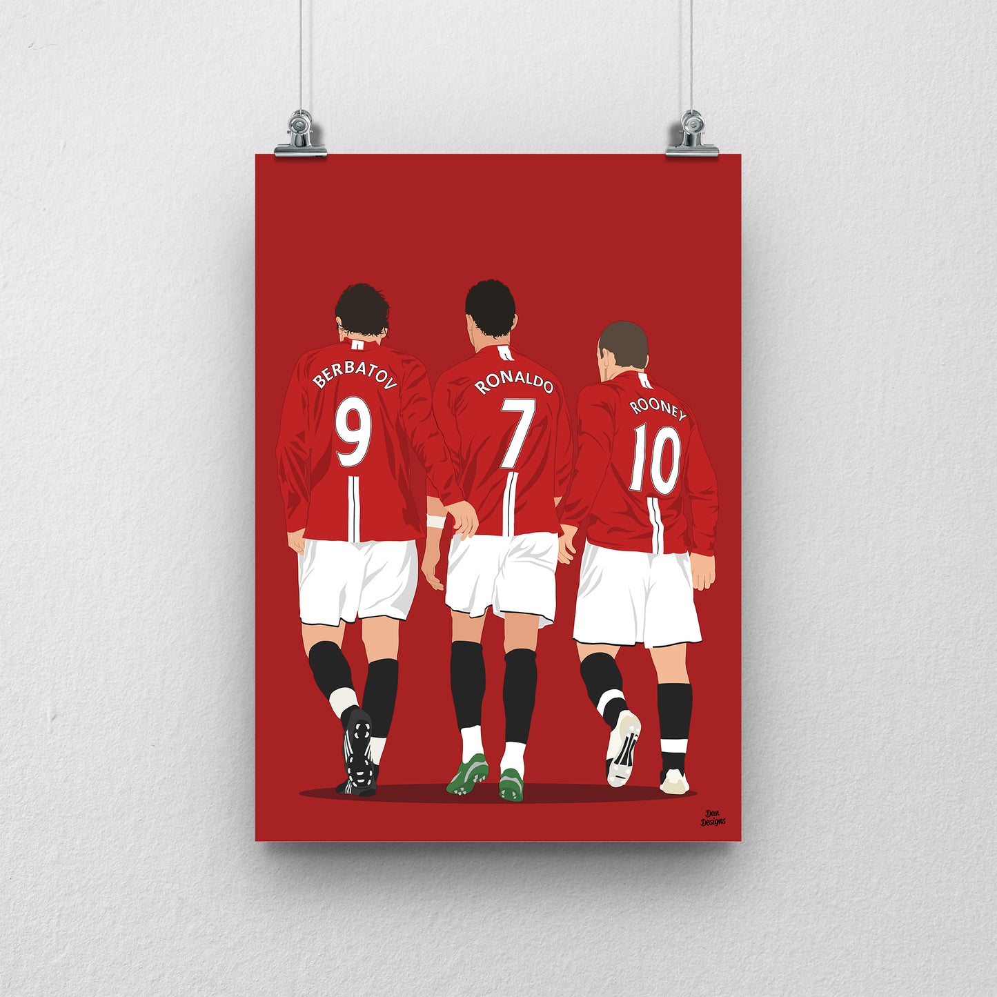 Berbatov, Ronaldo & Rooney Manchester United Print – Legendary Strike Partnership