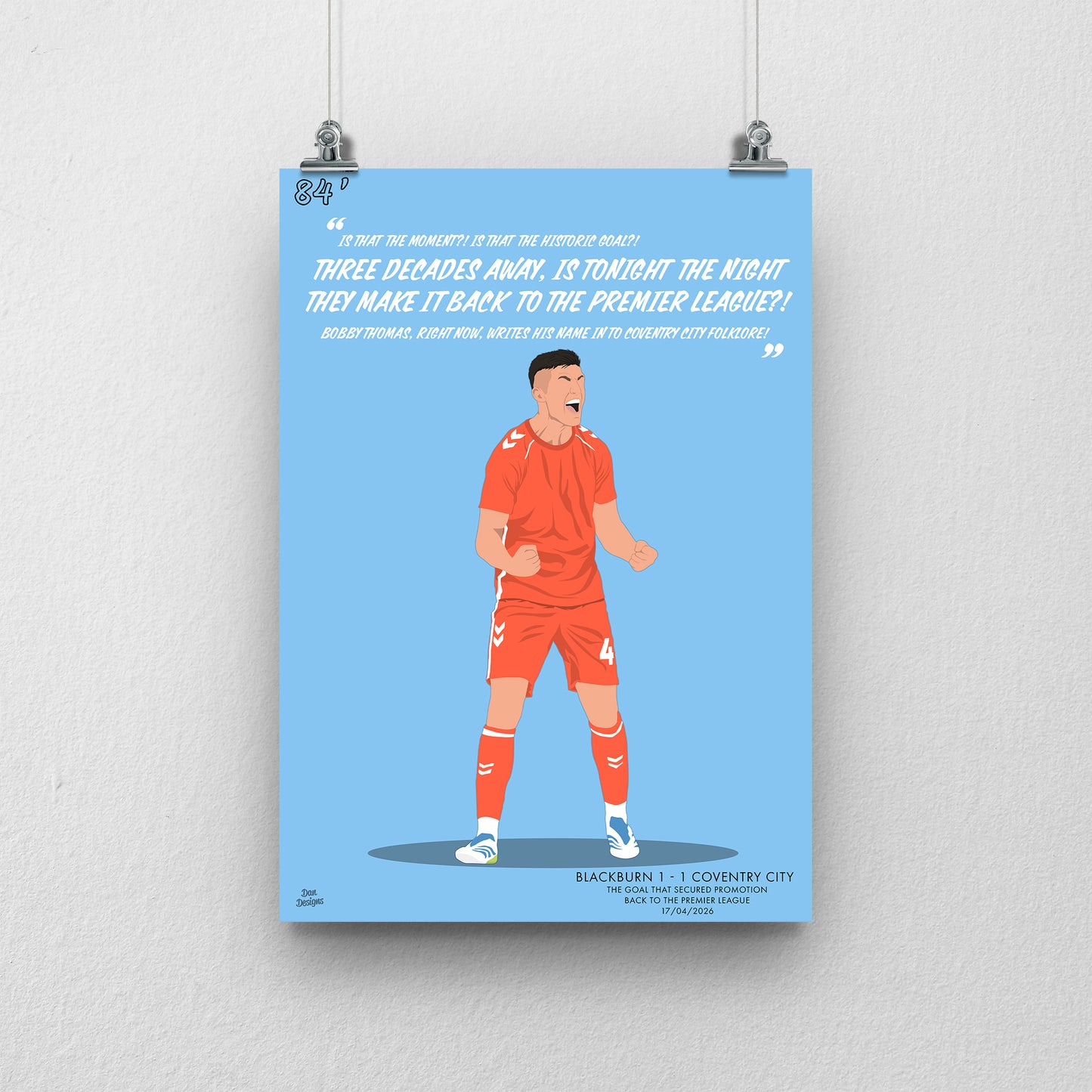 Bobby Thomas Print – Coventry City Promotion Goal