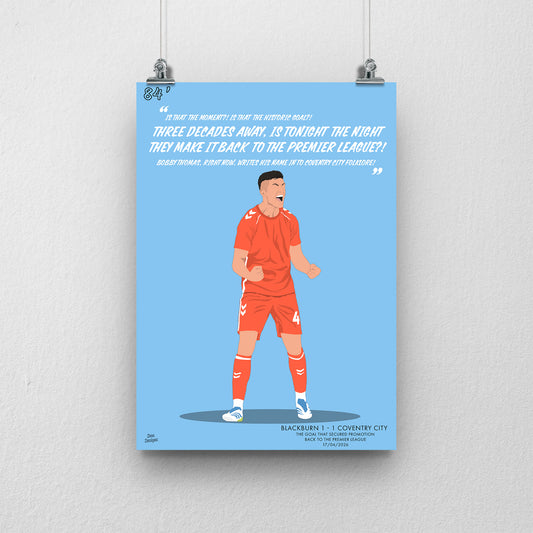Bobby Thomas Print – Coventry City Promotion Goal