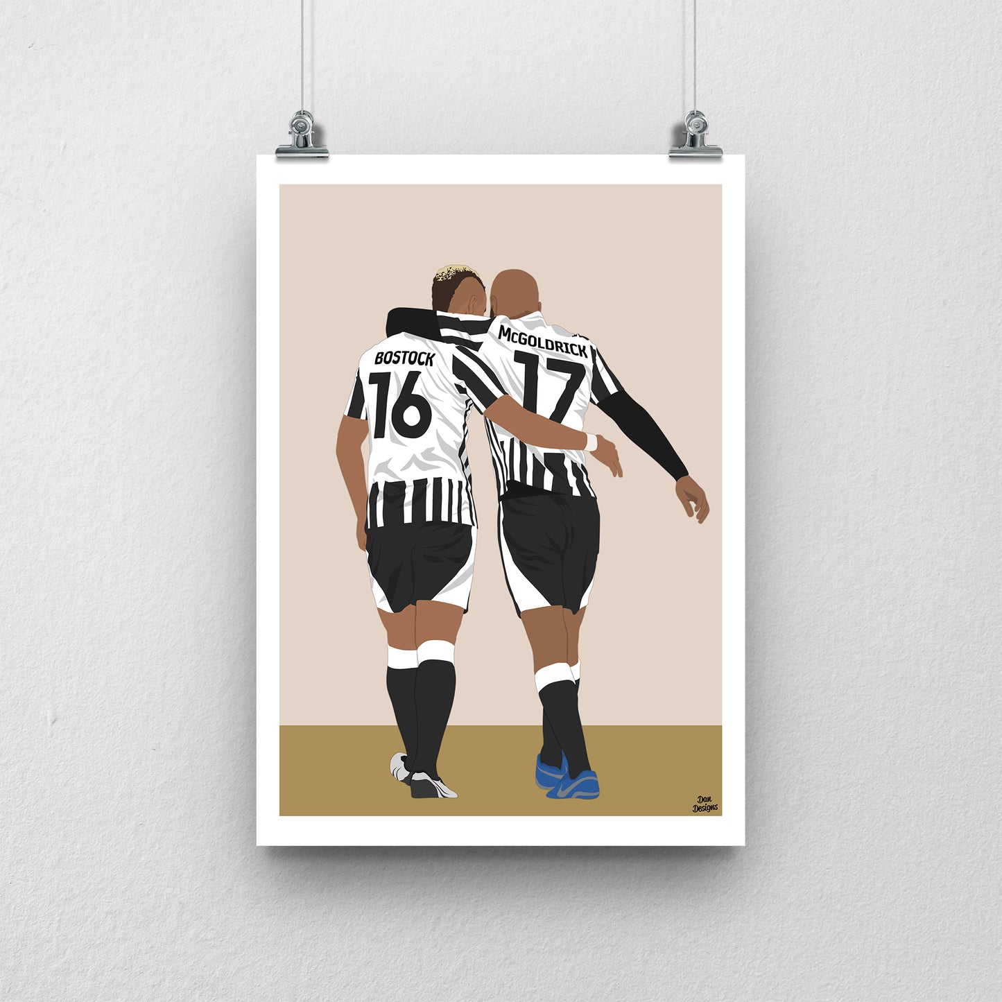 John Bostock and David McGoldrick Notts County Print – Football Artwork
