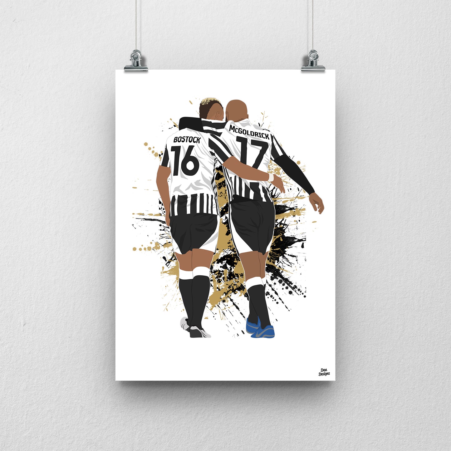 John Bostock and David McGoldrick Notts County Print – Football Artwork