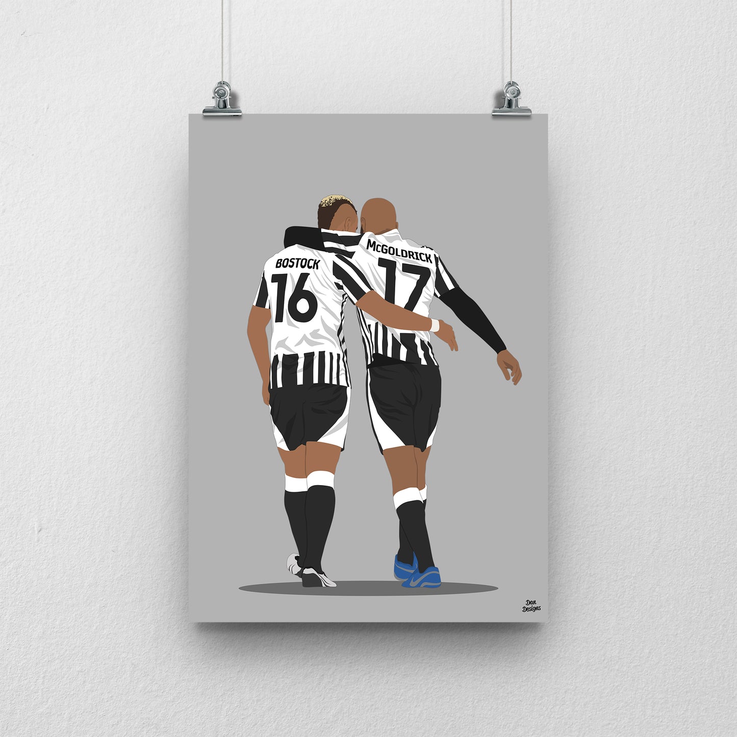 John Bostock and David McGoldrick Notts County Print – Football Artwork