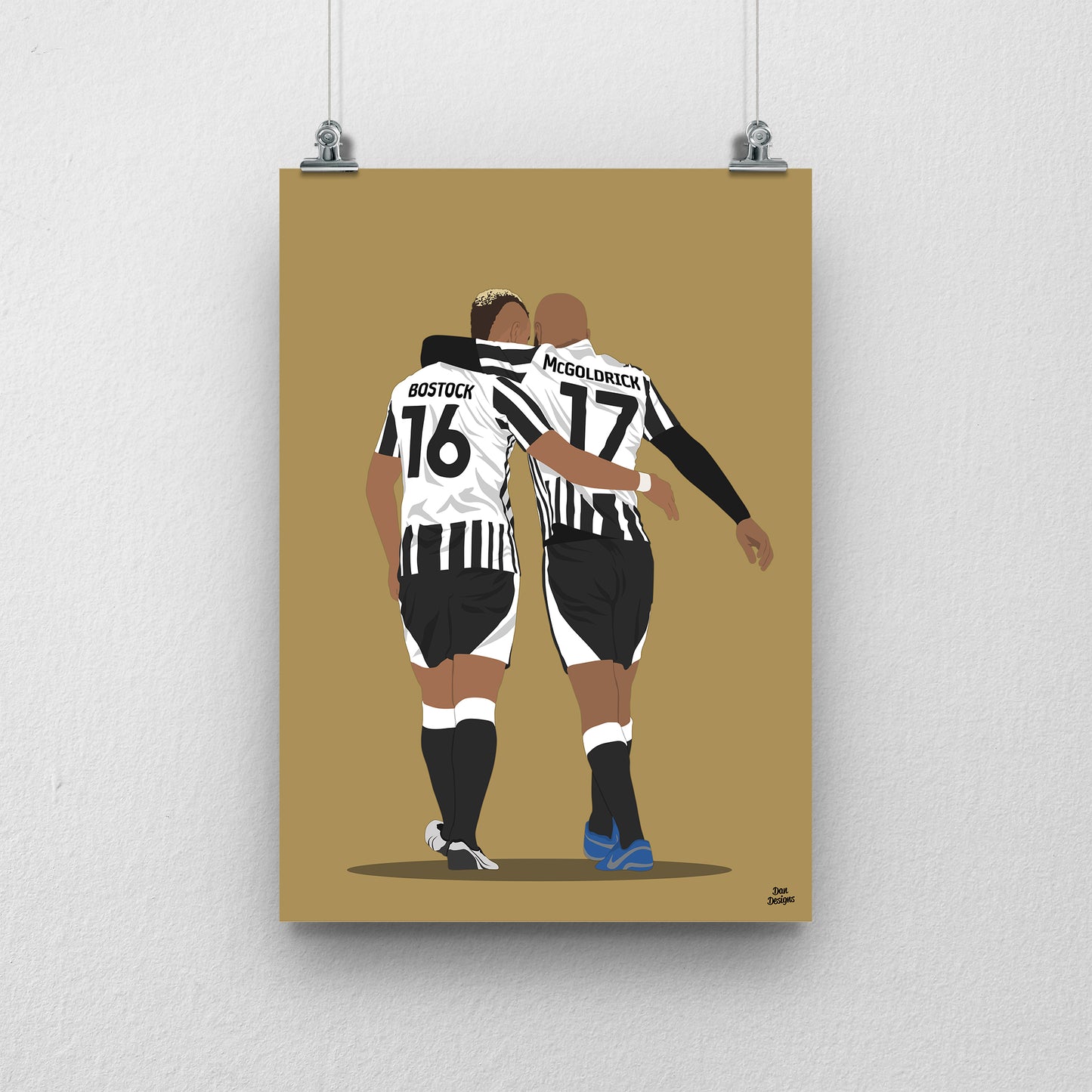 John Bostock and David McGoldrick Notts County Print – Football Artwork