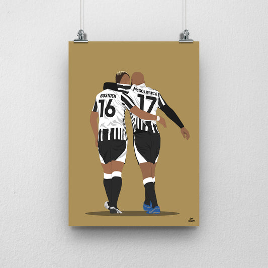 John Bostock and David McGoldrick Notts County Print – Football Artwork