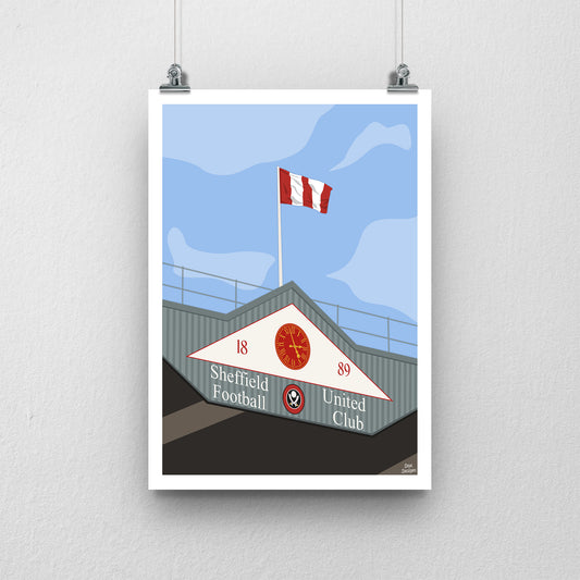 Bramall Lane Stadium Clock Print – Sheffield United Football Artwork