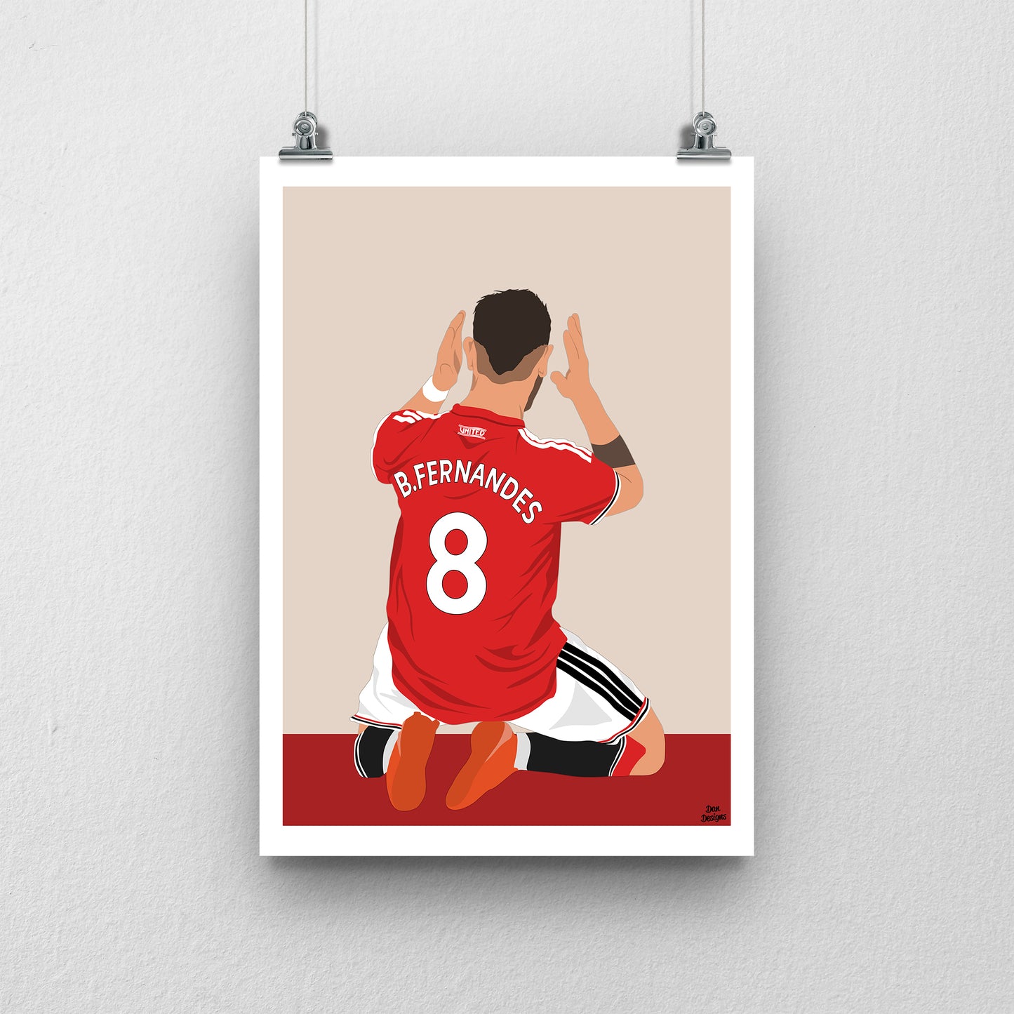 Bruno Fernandes Manchester United Print – Football Artwork