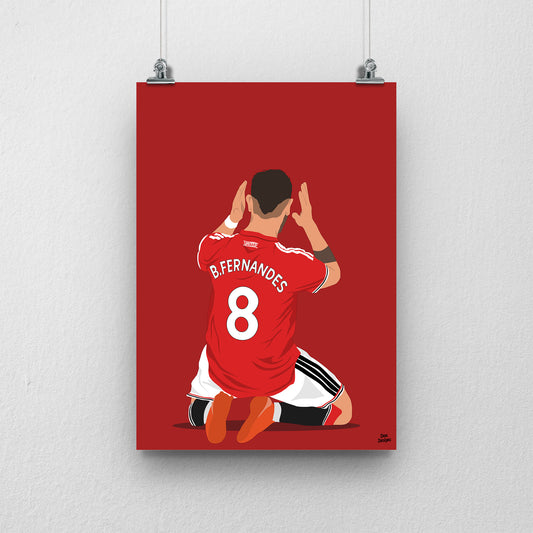 Bruno Fernandes Manchester United Print – Football Artwork