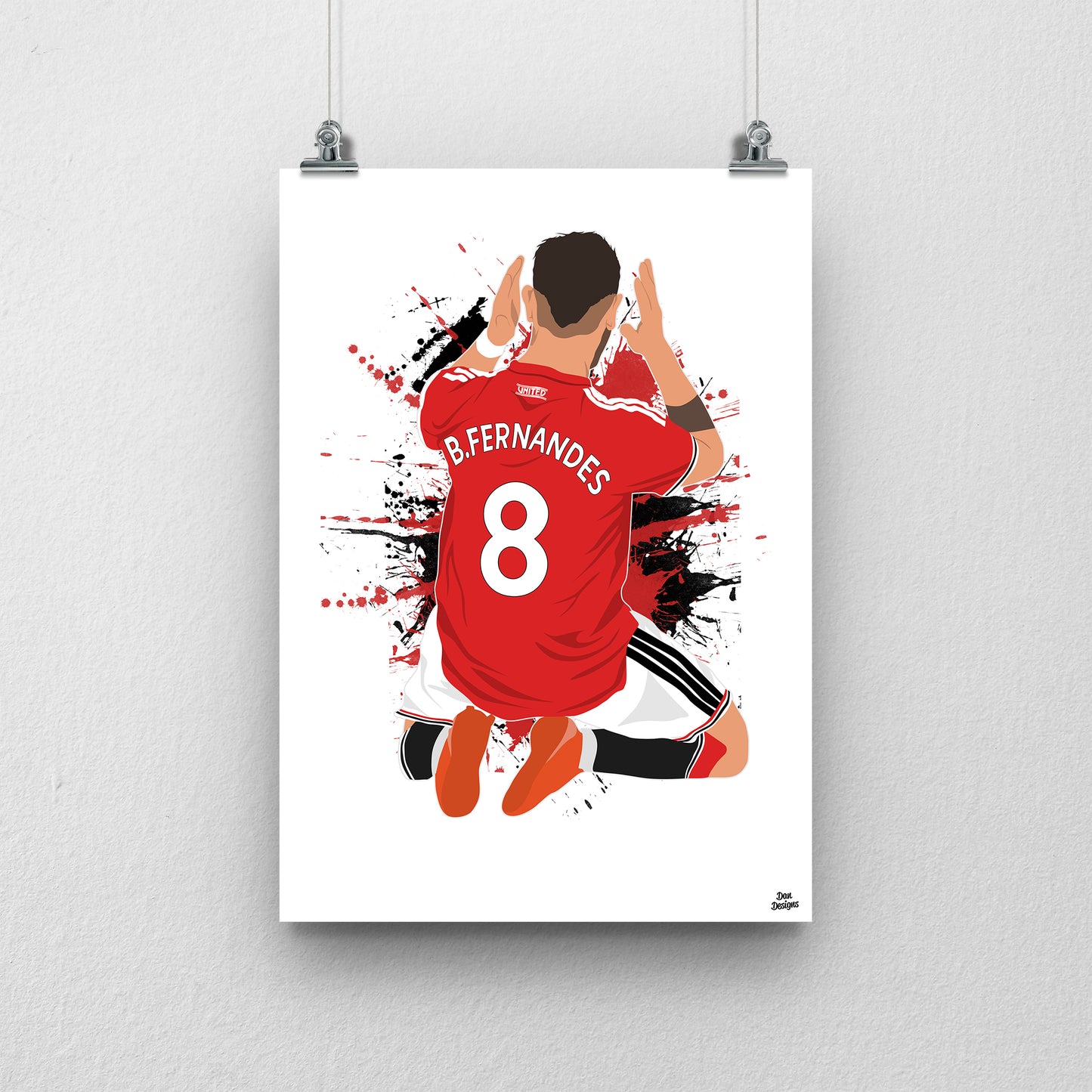 Bruno Fernandes Manchester United Print – Football Artwork