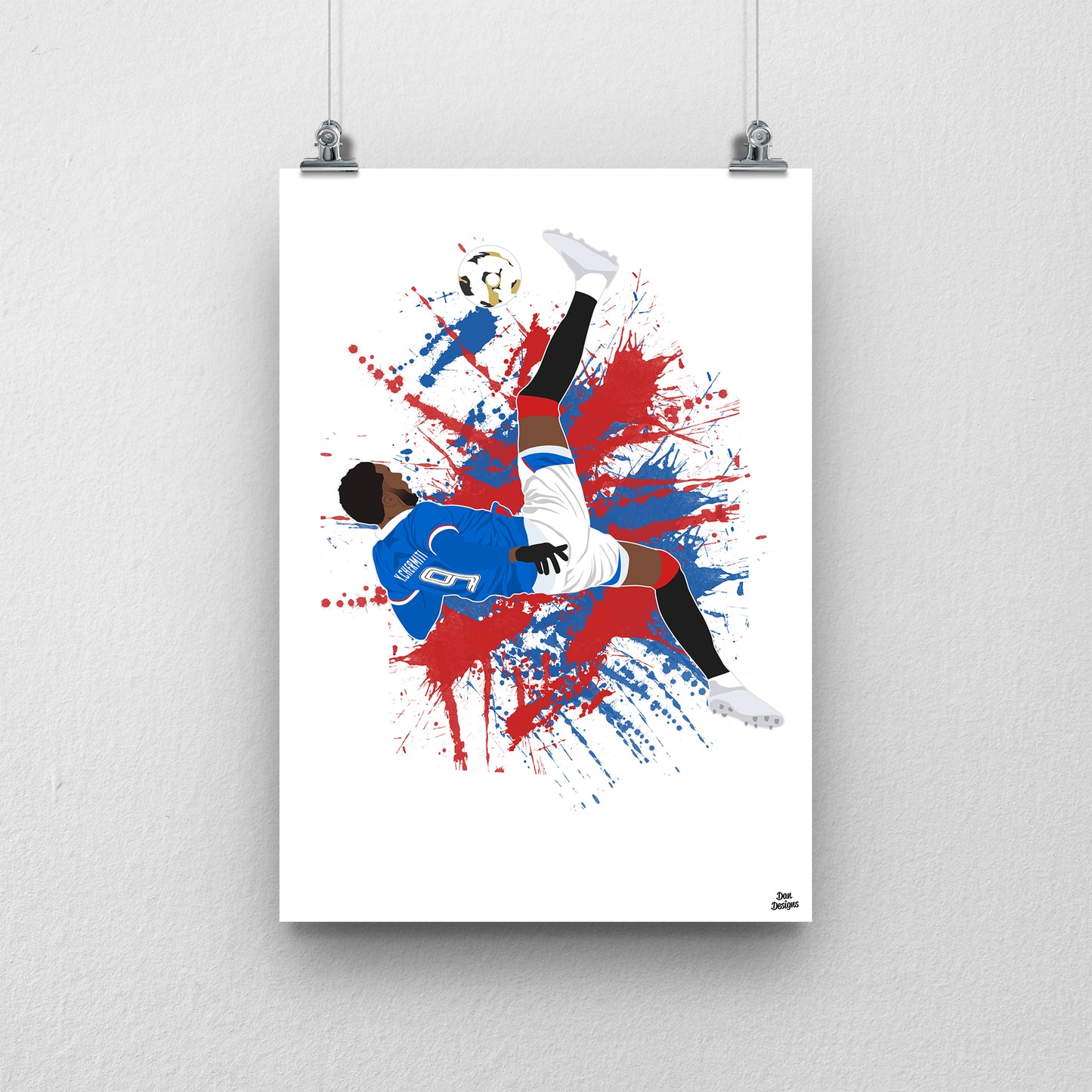 Youssef Chermiti Print – Rangers Forward Artwork