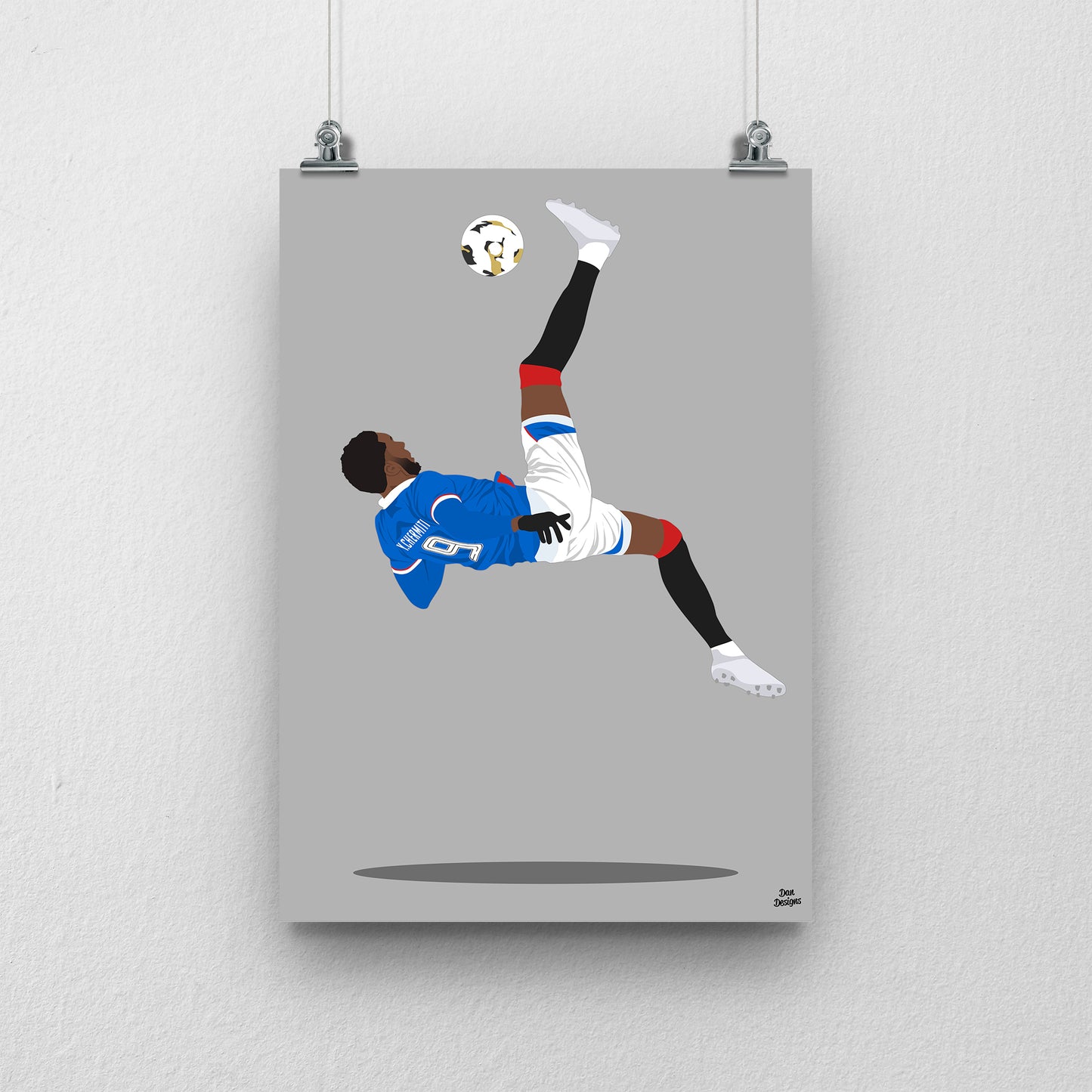 Youssef Chermiti Print – Rangers Forward Artwork