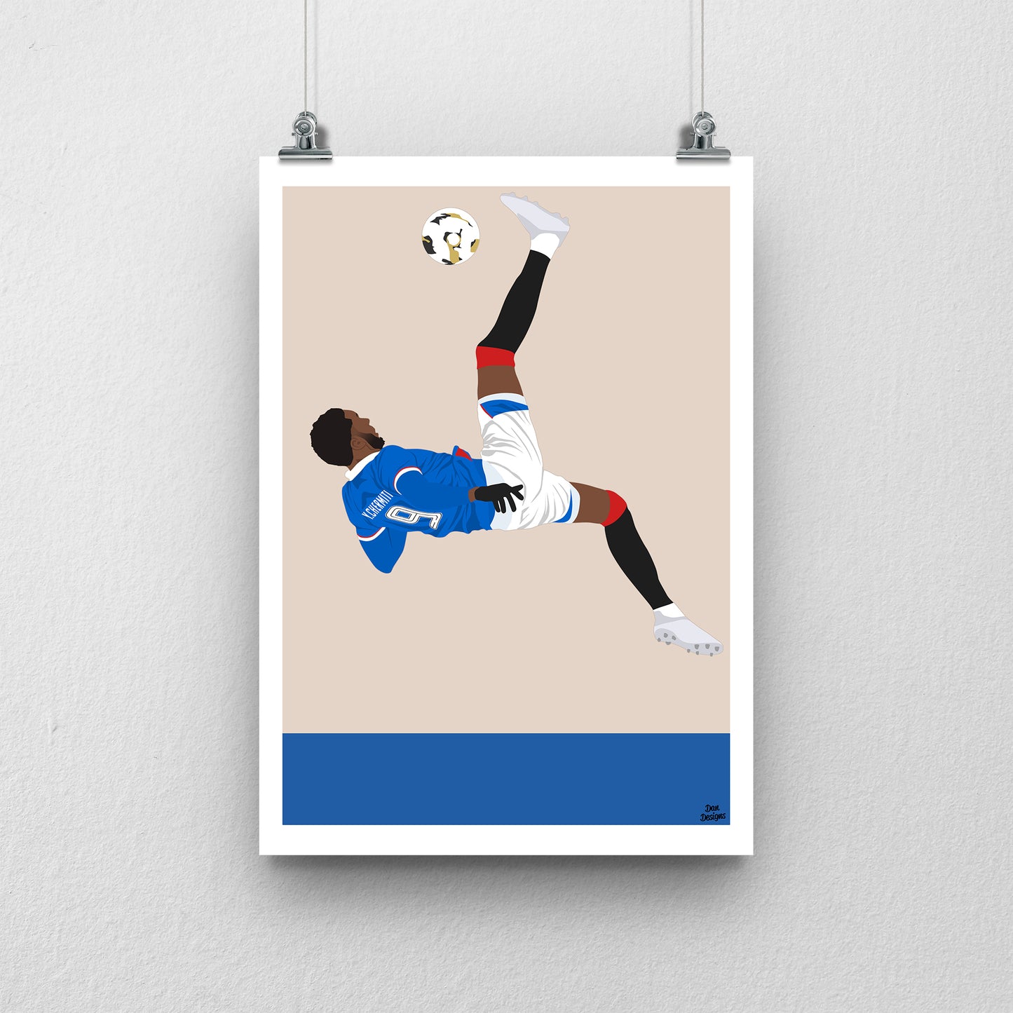 Youssef Chermiti Print – Rangers Forward Artwork