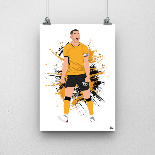 Conor Coady Print – Wolves Football Poster