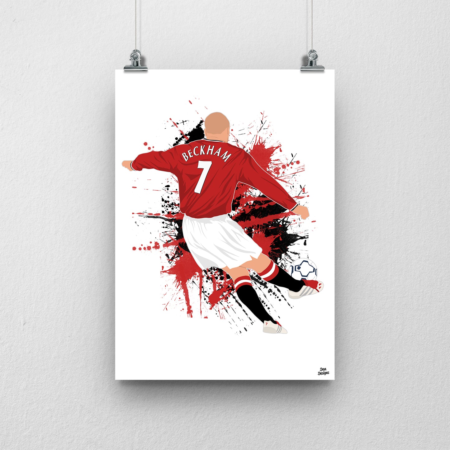 David Beckham Manchester United Print – Football Artwork