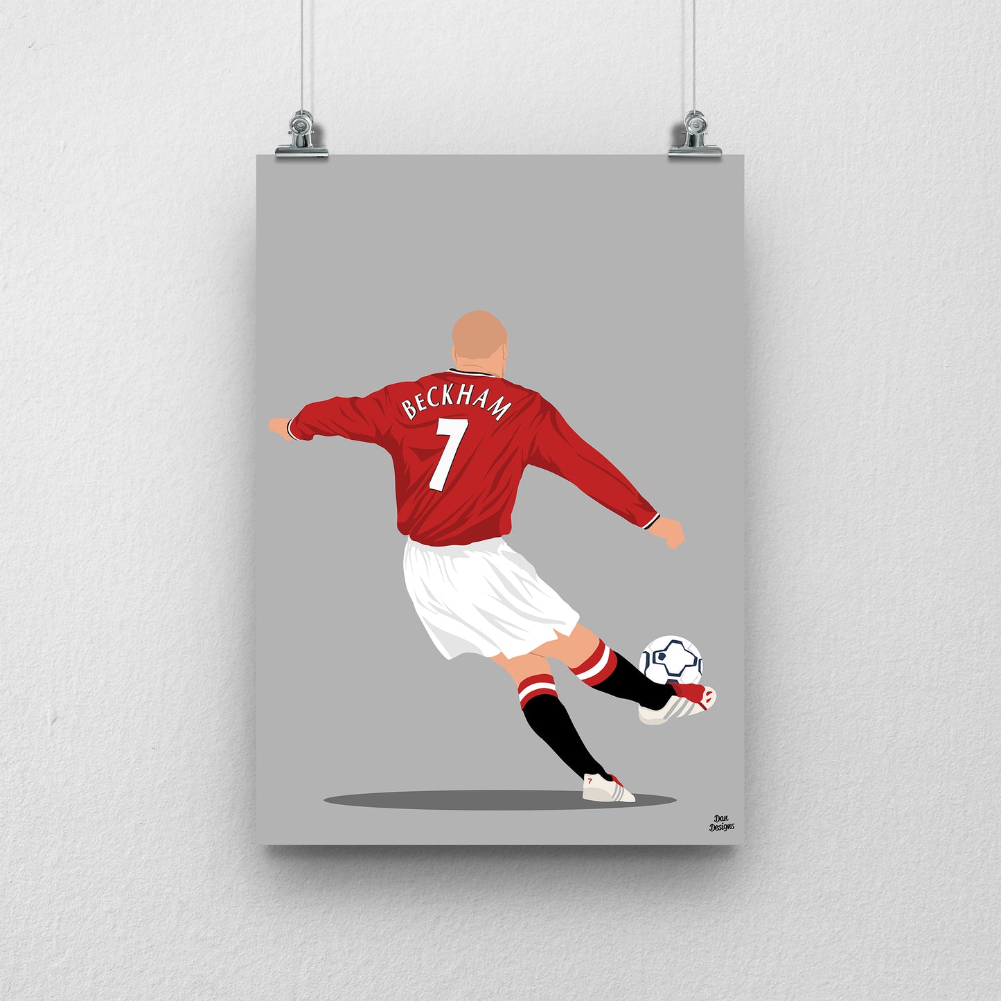 David Beckham Manchester United Print – Football Artwork
