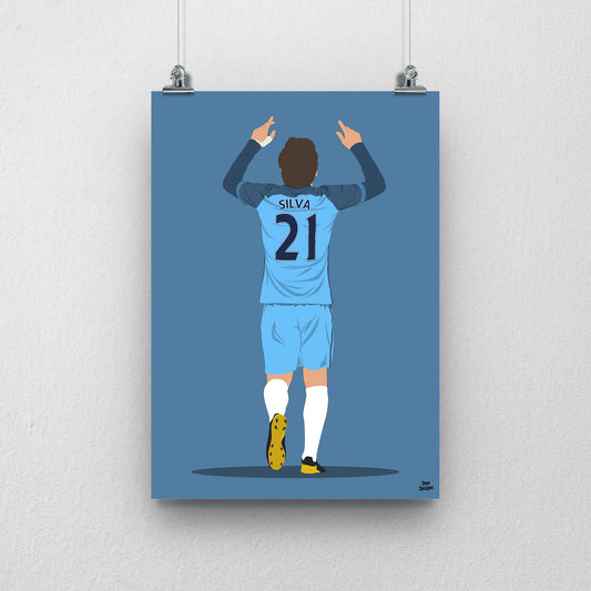 David Silva Manchester City Print – Football Artwork