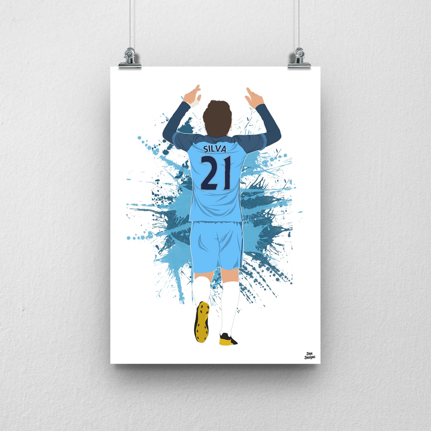 David Silva Manchester City Print – Football Artwork