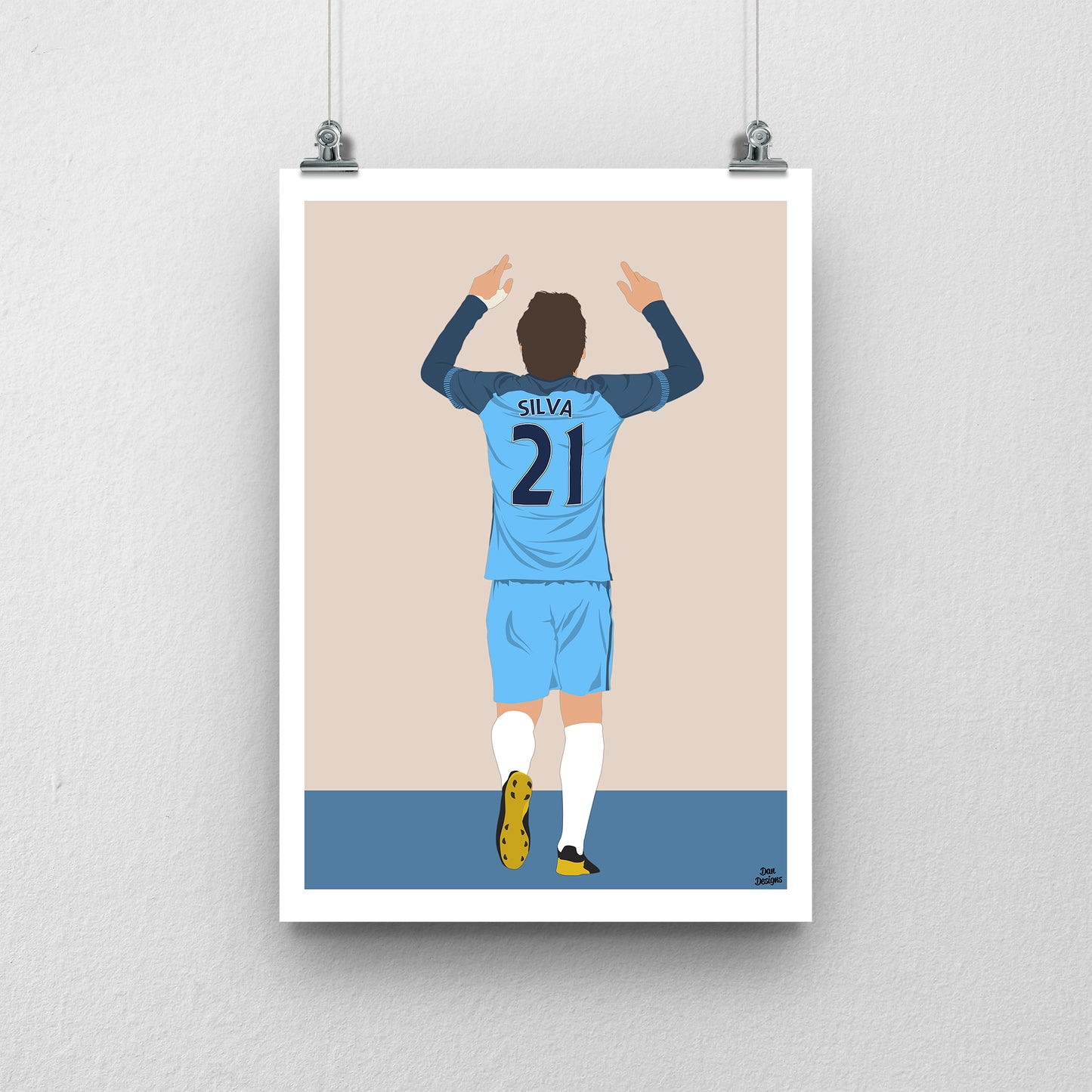 David Silva Manchester City Print – Football Artwork