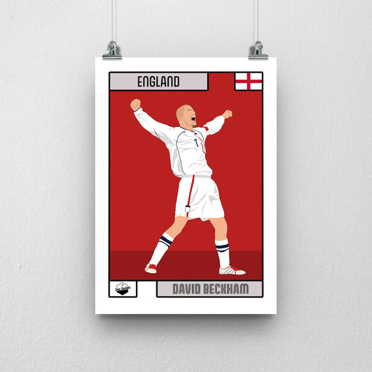 David Beckham England Print – Greece Free Kick Artwork