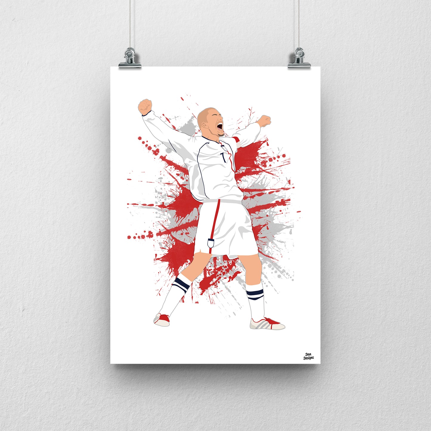 David Beckham England Print – Greece Free Kick Artwork