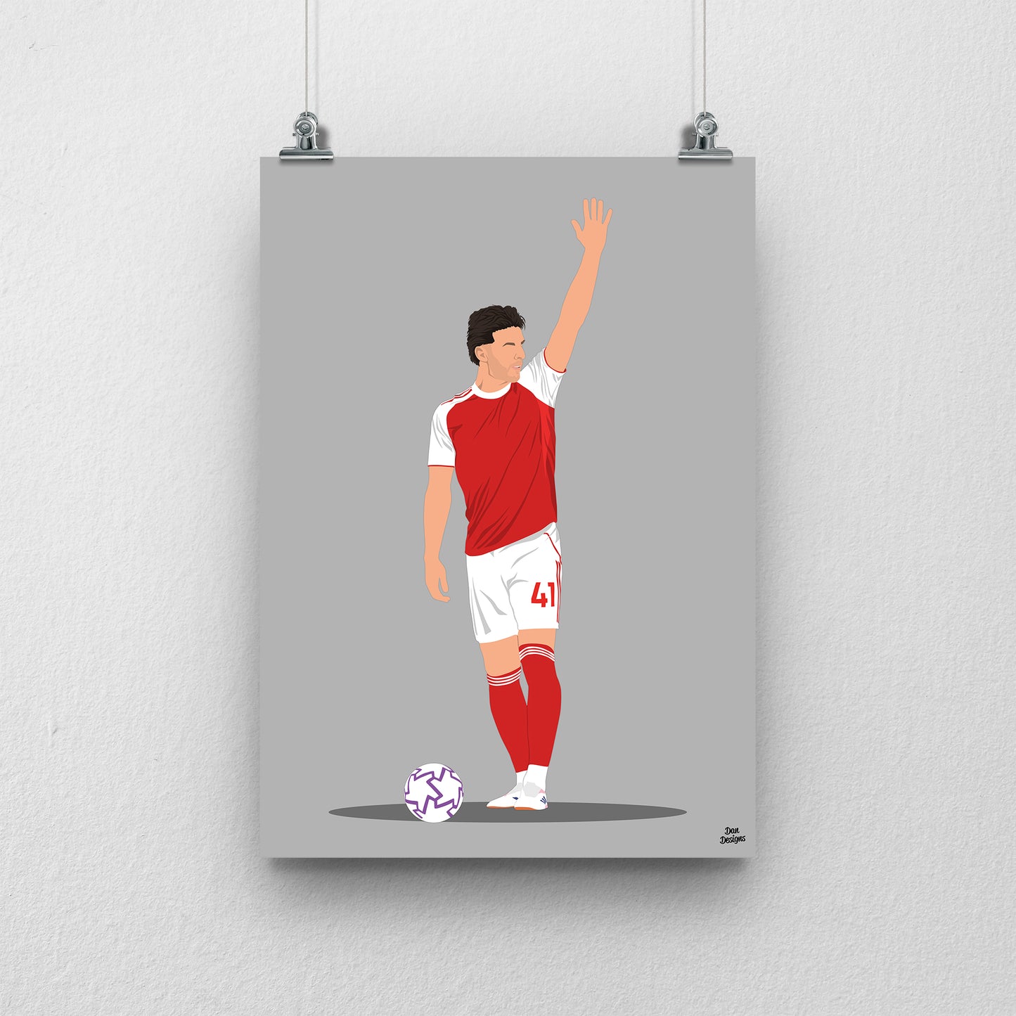 Declan Rice Arsenal Print – Midfield Leader Football Artwork