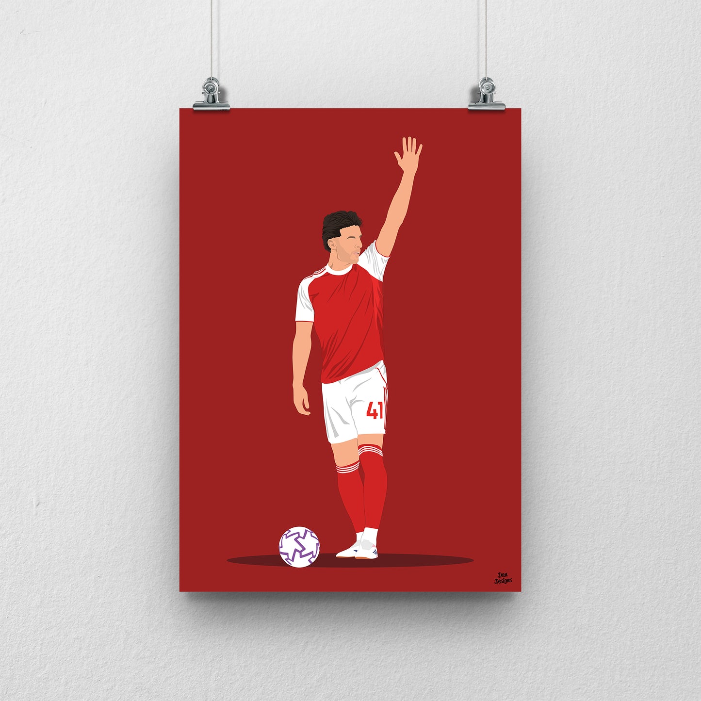Declan Rice Arsenal Print – Midfield Leader Football Artwork