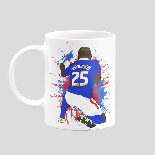 Derek Asamoah Carlisle United football artwork on a white ceramic mug