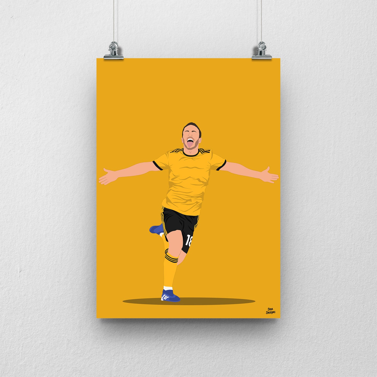 Diogo Jota Print – Wolves Forward Artwork