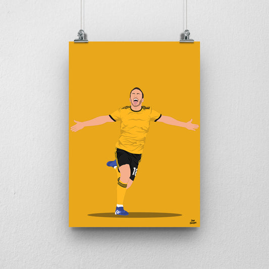 Diogo Jota Print – Wolves Forward Artwork