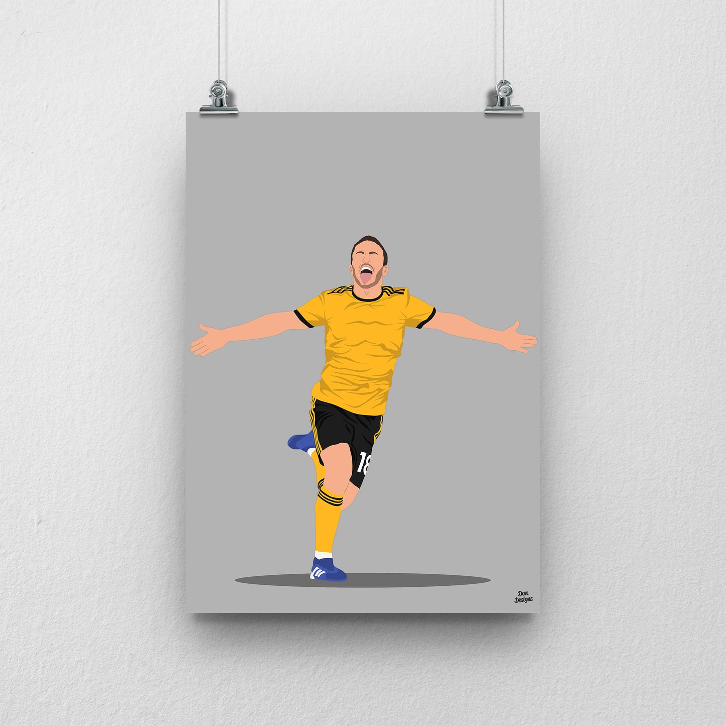 Diogo Jota Print – Wolves Forward Artwork