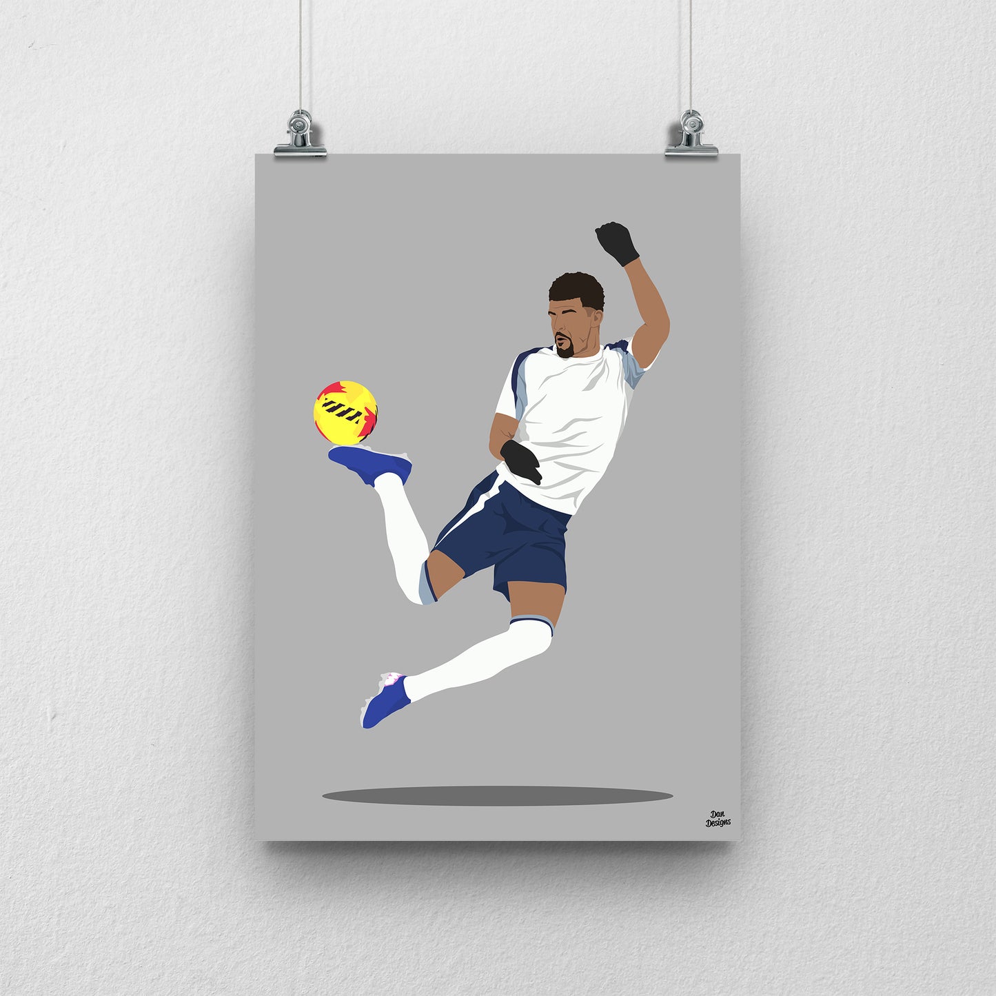 Dominic Solanke Print - Spurs Scorpion Kick Poster