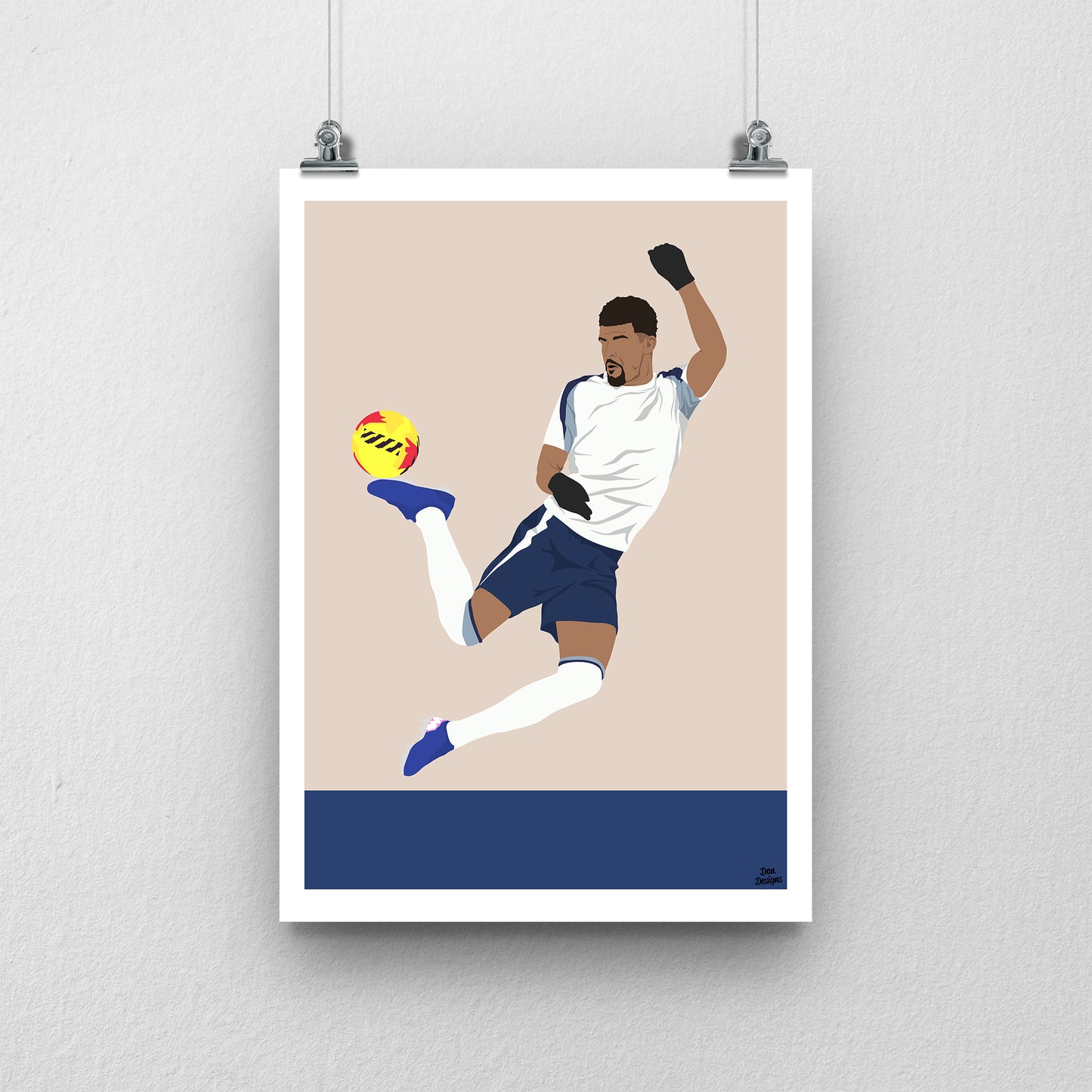 Dominic Solanke Print - Spurs Scorpion Kick Poster
