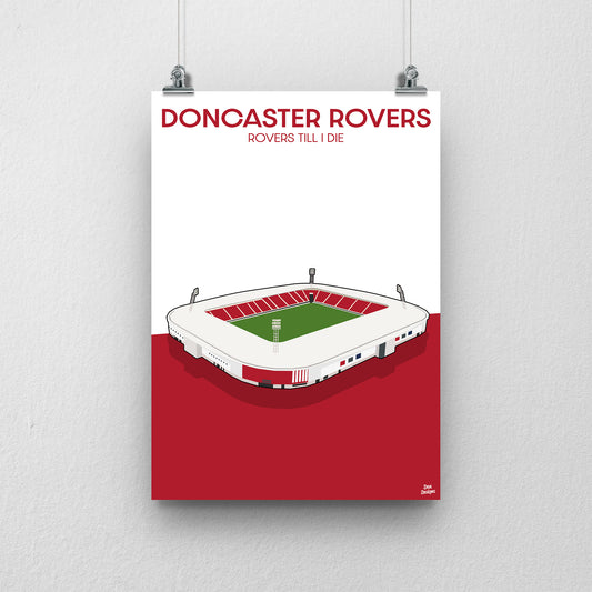 Doncaster Rovers Stadium Print – Football Ground Artwork