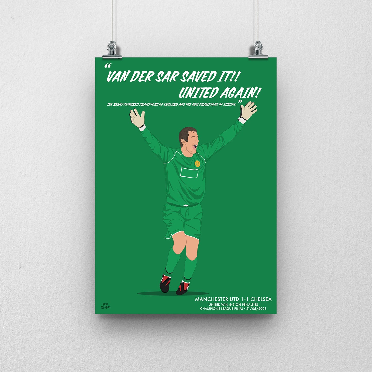 Edwin van der Sar Manchester United Print – Champions League Final Penalty Save