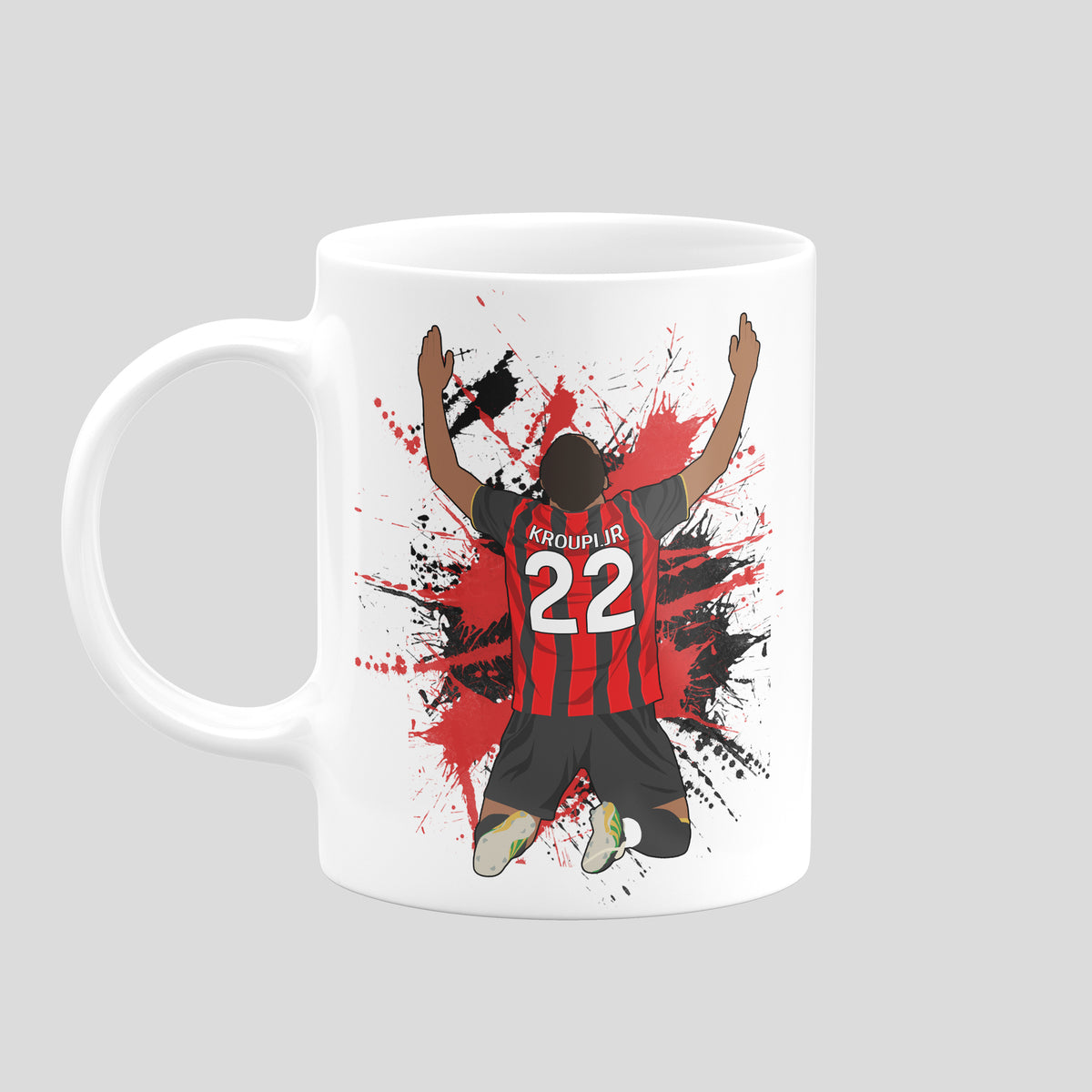Eli Junior Kroupi Bournemouth mug – original celebration artwork